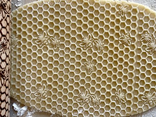 BEEHIVE Patterned Rolling Pin for Homemade Cookies