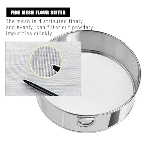 Stainless Steel Flour Sifter 11.8 Inch Mesh Strainer