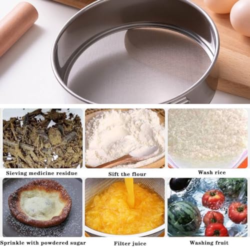 Stainless Steel Flour Sifter 11.8 Inch Mesh Strainer