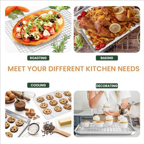 Stainless Steel Quarter Sheet Pan with Rack Set
