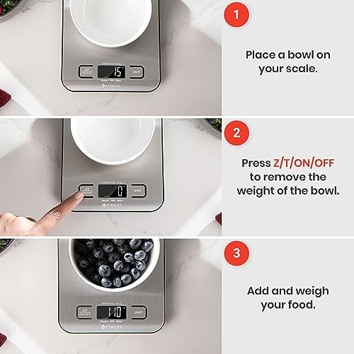 Etekcity Stainless Steel Digital Kitchen Scale for Baking