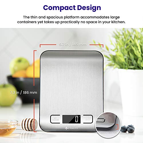 Etekcity Stainless Steel Digital Kitchen Scale for Baking