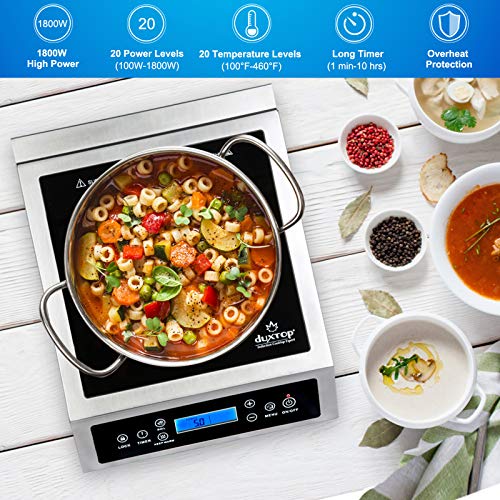 Duxtop Portable Induction Cooktop, Commercial Range Burner Silver