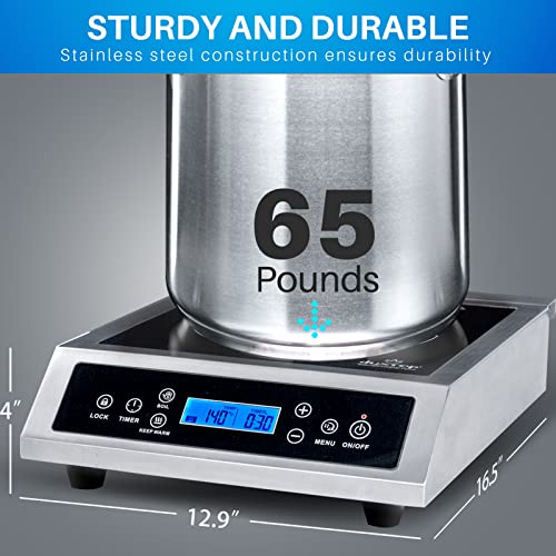 Duxtop Portable Induction Cooktop, Commercial Range Burner Silver