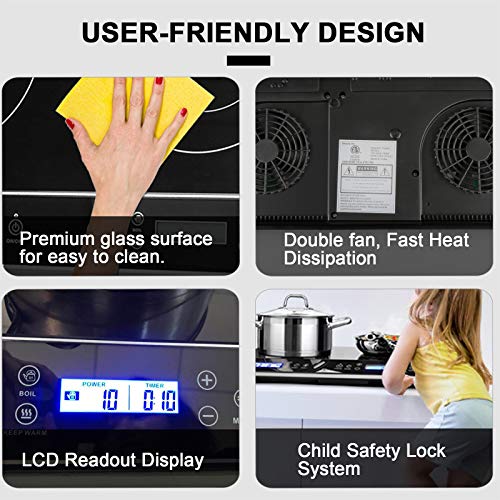 Portable Digital Induction Cooktop Stove, Sensor Touch, 1800W