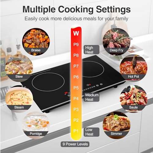 24 inch Double Induction Cooktop with Hot Plate