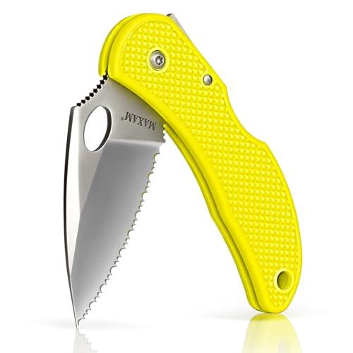 Moritaka 3.3" Rust-Proof Saltwater Knife with Yellow Handle