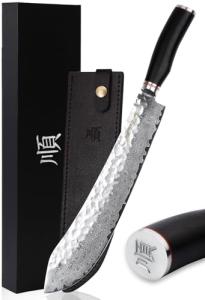 Moritaka 12" Bull Nose Butcher Knife, Damascus Steel
