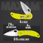 Moritaka 3.3" Rust-Proof Saltwater Knife with Yellow Handle