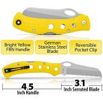 5-Inch Rust-Proof Saltwater Knife with Yellow Handle