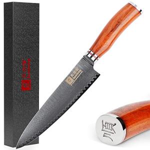 Moritaka 8-Inch Chef Knife - Damascus Steel, Bloodwood Handle