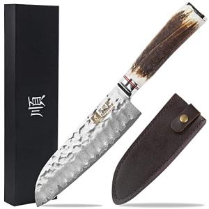 Moritaka 7-Inch Damascus Santoku Chef Knife