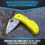 Moritaka 3.3" Rust-Proof Saltwater Knife with Yellow Handle