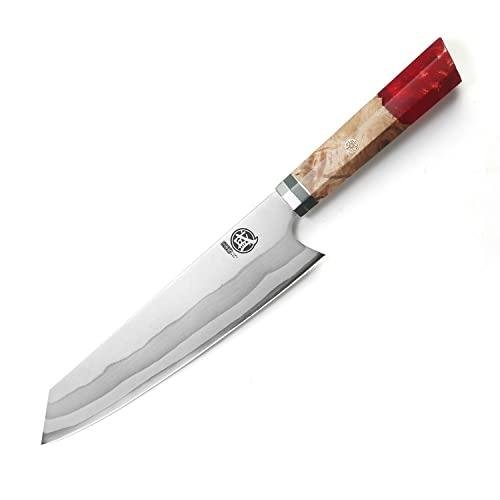 Mitsutomo Sakari 8" Kiritsuke Knife with Pomegranate Handle