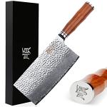7-Inch Damascus Meat Cleaver with Bloodwood Handle