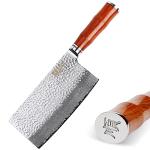 7-Inch Damascus Meat Cleaver with Bloodwood Handle