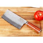 7-Inch Damascus Meat Cleaver with Bloodwood Handle