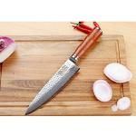 8-inch Gyuto Chef's Knife - Damascus, Bloodwood Handle