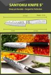 5-Inch Santoku Knife - Japanese Damascus Steel