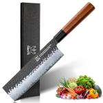 7-Inch Japanese Nakiri Knife with Rosewood Handle