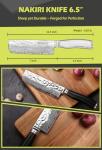 Moritaka Nakiri Knife - 6.5 Inch Damascus Blade