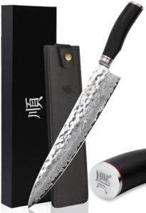 12-Inch Japanese Hammered Damascus Chef Knife