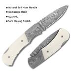 YOUSUNLONG Folding Pocket Knife with Damascus Steel Blade