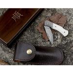 YOUSUNLONG Folding Pocket Knife with Damascus Steel Blade