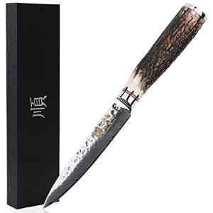 Moritaka 5-Inch Utility Knife with Antler Handle