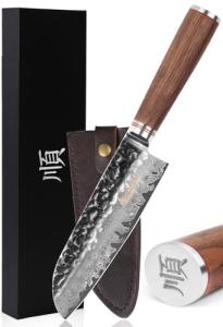 YOUSUNLONG 7" Santoku Knife with Walnut Handle