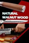 YOUSUNLONG 7" Santoku Knife with Walnut Handle