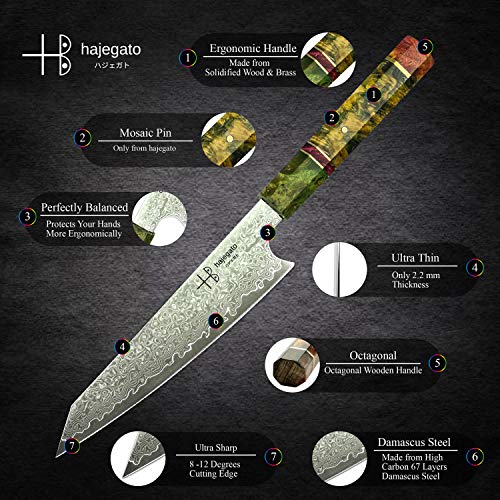 6" Moritaka Damascus Chef Knife Petty Hajegato Handle