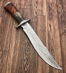 Damascus Steel Bowie Knife with Marindi Handle