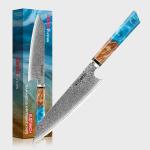 Moritaka Seido Kiritsuke Damascus Chef Knife Sky Blue