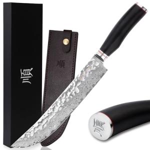 Moritaka 10" Butcher's Scimitar Knife with Handle