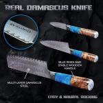 Miyamoto 3-Piece Damascus Chef Knife Set