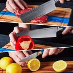 Miyamoto 3-Piece Damascus Chef Knife Set