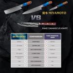 Miyamoto 3-Piece Damascus Chef Knife Set
