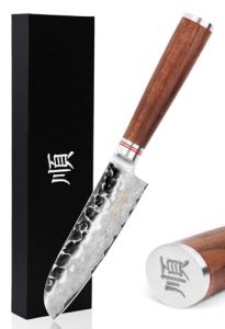 YouSunlong 5-Inch Santoku Knife with Walnut Handle