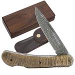 YOUSUNLONG Folding Knife - Japanese Damascus Steel Blade