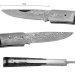 Moritaka Damascus Steel Folding Pocket Knife
