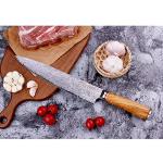 10 Inch Japanese Damascus Chef's Knife with Olive Wood Handle