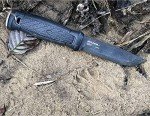 Moritaka Garberg Black Carbon Steel Knife with Sheath