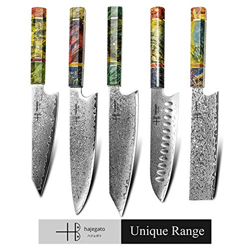 6" Moritaka Damascus Chef Knife Petty Hajegato Handle