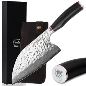 YOUSUNLONG 8-Inch Damascus Steel Meat Cleaver