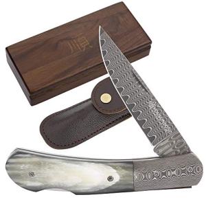 YOUSUNLONG Folding Knife with Damascus Steel Blade