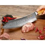 YOUSUNLONG 10-Inch Meat Cleaver with Olive Wood Handle