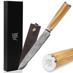 8-Inch Damascus Sushi Sashimi Knife with Olive Wood