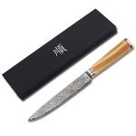 8-Inch Damascus Sushi Sashimi Knife with Olive Wood