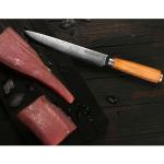 8-Inch Damascus Sushi Sashimi Knife with Olive Wood